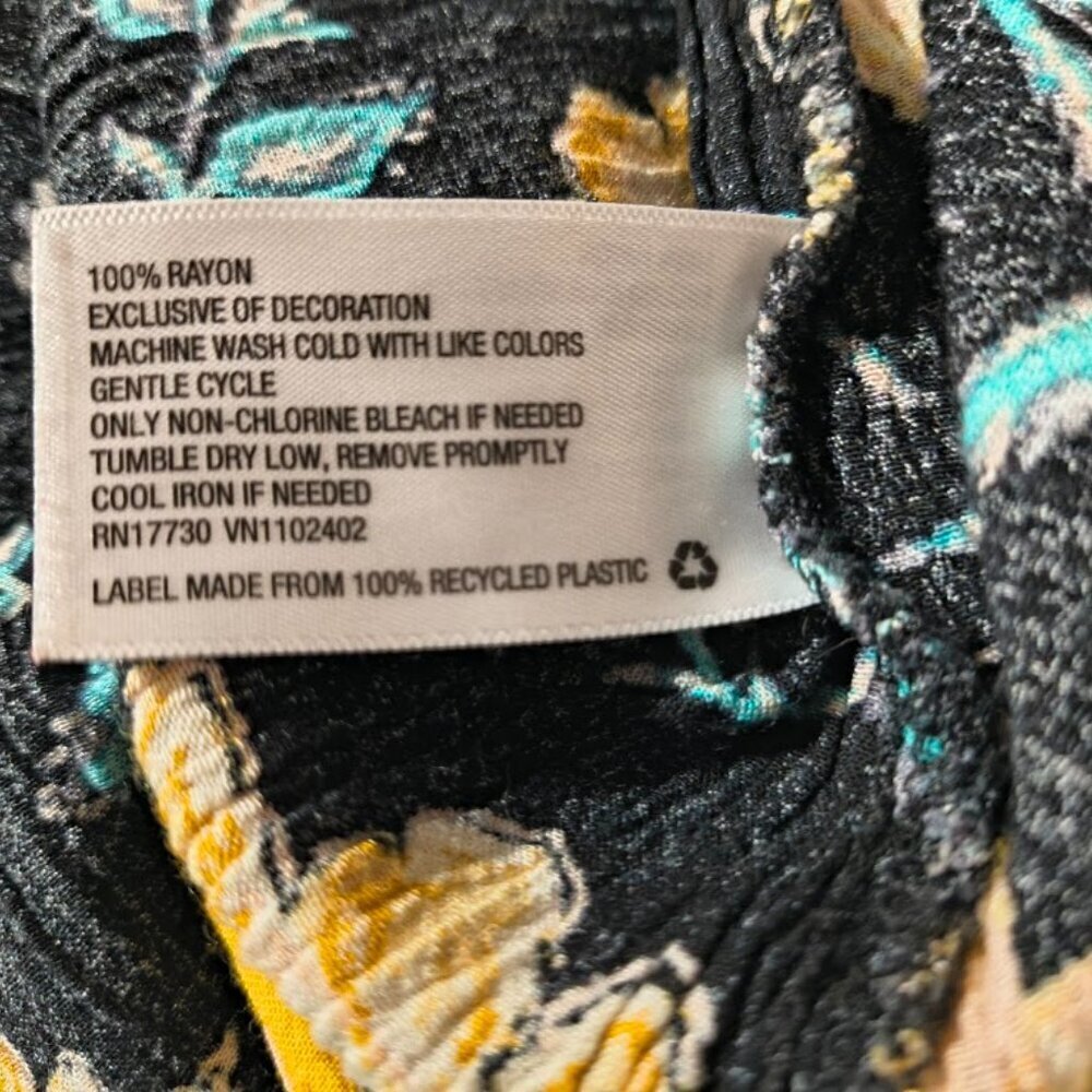 Xhilaration Cold Shoulder Black Floral Maxi Dress Women's Size Large - Picture 9 of 9